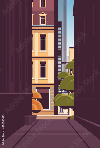 urban town street buildings city houses exterior cityscape background vertical