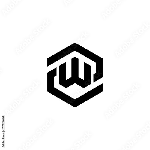 z w zw wz initial logo design vector template
