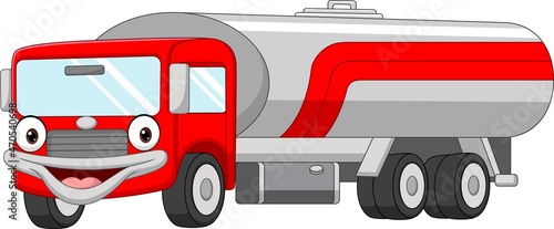 Cartoon smiling tanker truck mascot
