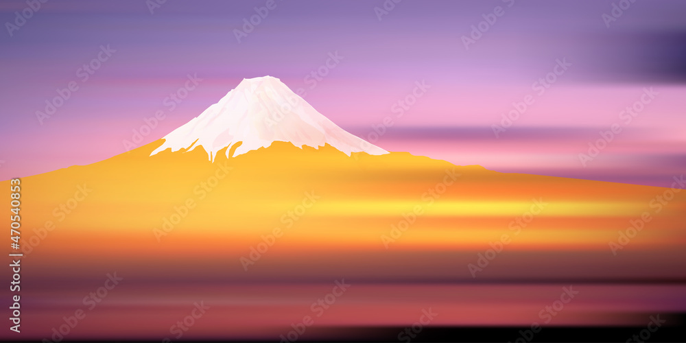 Fototapeta premium 富士山 新年 風景 背景