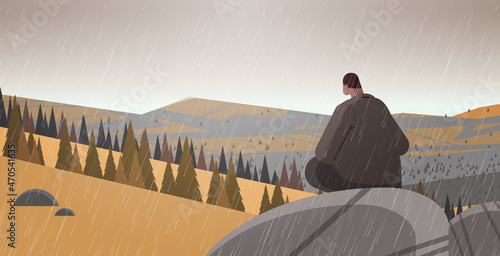 sad unhappy woman sitting on stone depressed person loneliness depressive disorder problem mental health diseases