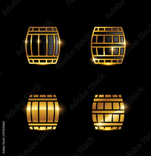 Golden Wooden Barrel Icon