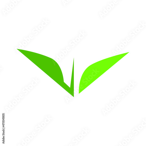 Abstract seedling symbol  icon on white background. Design element