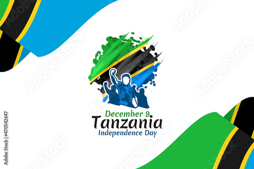 December 9, Independence Day of Tanzania vector illustration. Suitable for greeting card, poster and banner.