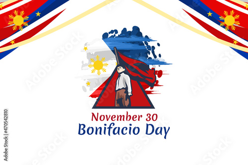 November 30, Happy Bonifacio Day vector illustration. Suitable for greeting card, poster and banner.