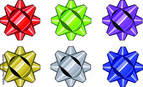 different colored gift bows | christmas design