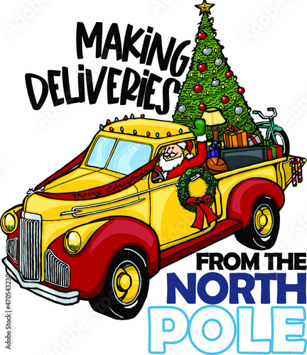 funny christmas ford truck with santa | christmas design