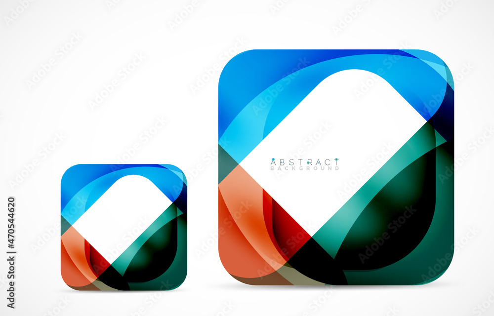 Minimal background. Abstract square shape with round corners created with wavy forms. Vector Illustration For Wallpaper, Banner, Background, Landing Page Minimal background. Abstract square shape with round corners created with wavy forms. Vector Illustration For Wallpaper, Banner, Background, Landing Page