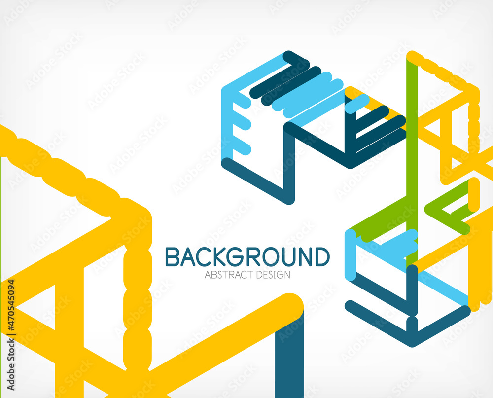 Abstract background. Color lines on white background. Linear abstract composition. Techno or business concept for wallpaper, banner, background, landing page Abstract background. Color lines on white background. Linear abstract composition. Techno or business concept for wallpaper, banner, background, landing page