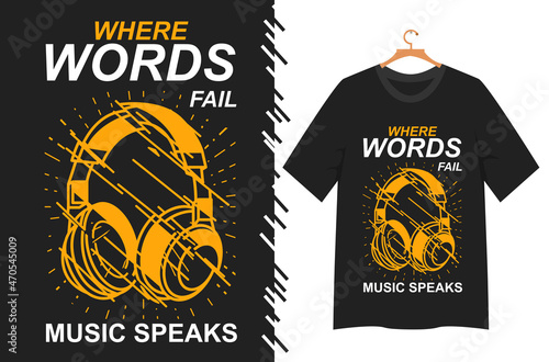 Music illustration for t shirt design
