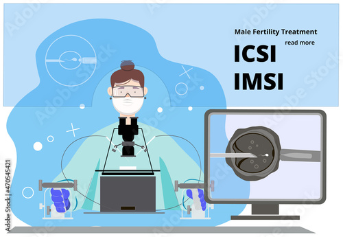 Doctor in process ICSI - part of IVF treatment photo