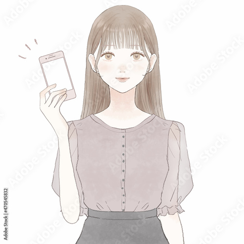 スマホを持っている女性