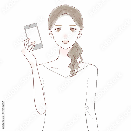 スマホを持っている女性