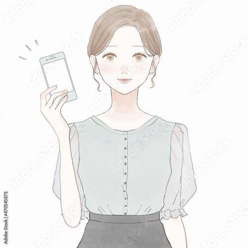 スマホを持っている女性