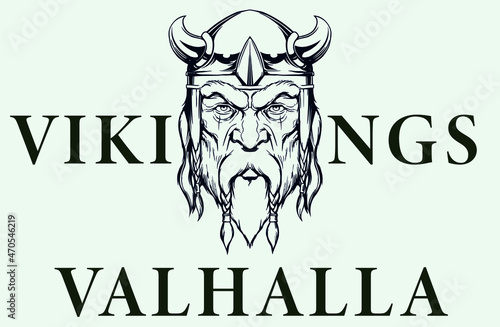 logo man Vikings vector icon   photo