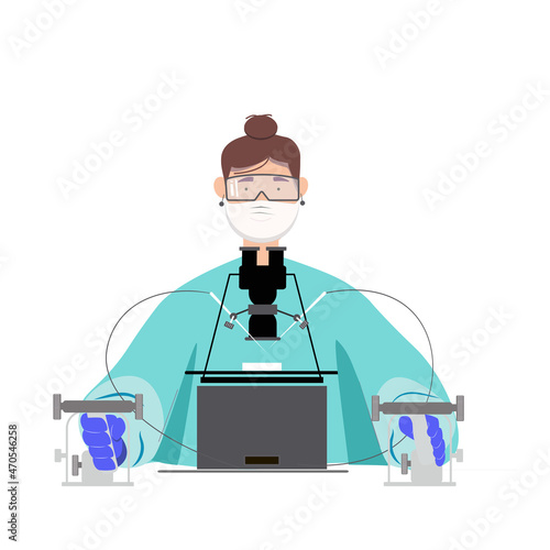 Doctor in process ICSI - part of IVF treatment