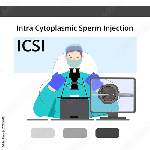 Doctor in process ICSI - part of IVF treatment