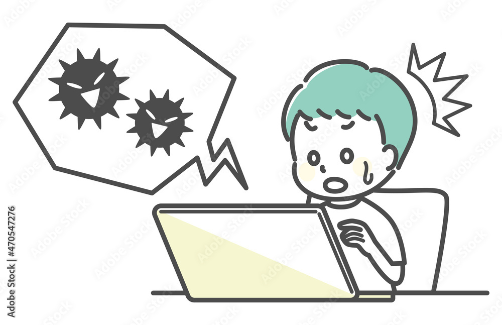 illustration of kids and pc illustration of kids and pc