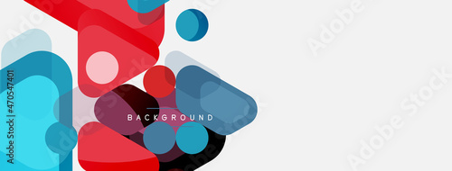 Abstract round geometric shapes and circles background. Trendy techno business template for wallpaper, banner, background or landing