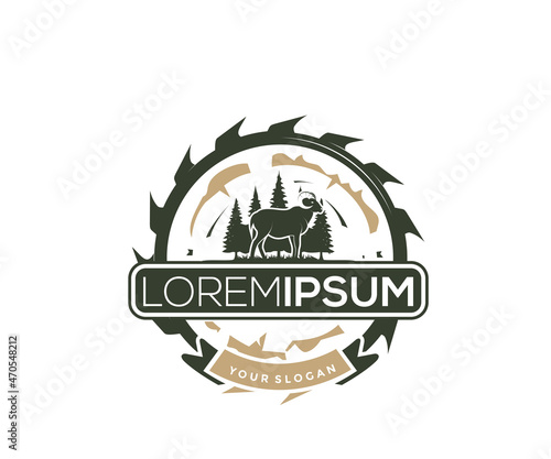 logo design silhouette goat adventure