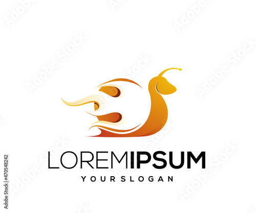 Modern gradient color snail fire mascot logo vector