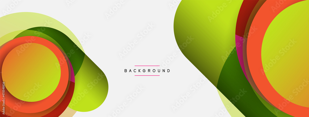 Fototapeta premium Vector round shapes circles minimal geometric background. Vector illustration for wallpaper banner background or landing page