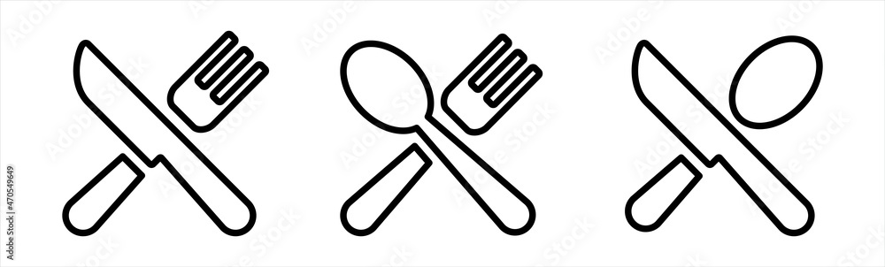 Spoon, knife, fork icon style vector illustration. Spoon, knife, fork icon style vector illustration.