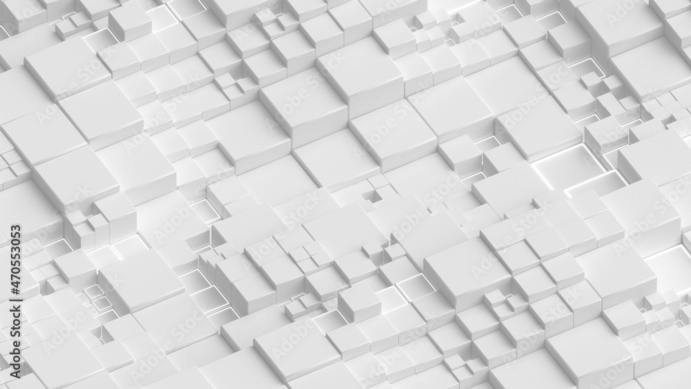 White cubes surface 3D render illustration White cubes surface 3D render illustration