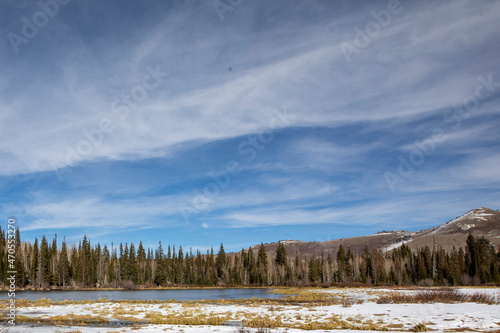 Silver Lake trail with snow and ice