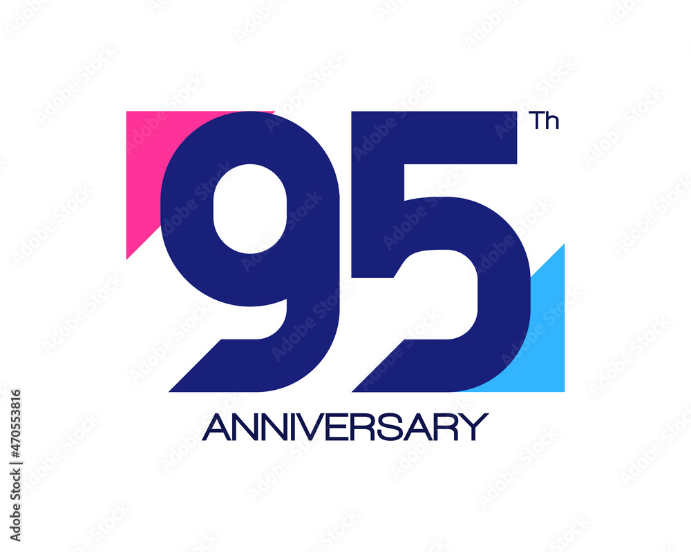 95th anniversary geometric logo with triangle shapes overlapping 95th anniversary geometric logo with triangle shapes overlapping