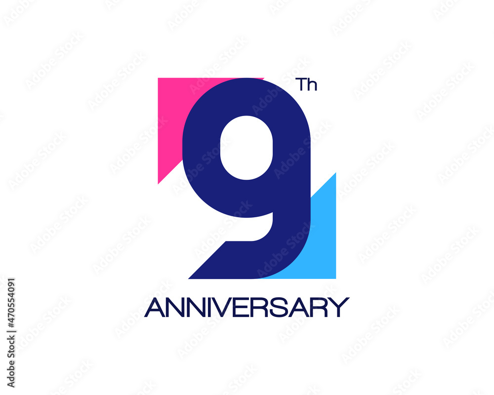 9th anniversary geometric logo with triangle shapes overlapping 9th anniversary geometric logo with triangle shapes overlapping