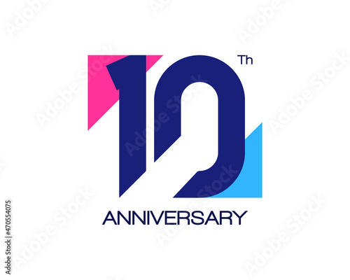 10th anniversary geometric logo with triangle shapes overlapping