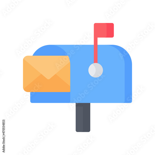 Mailbox Icon, Flat style icon vector illustration, Suitable for website, mobile app, print, presentation, infographic and any other project.
