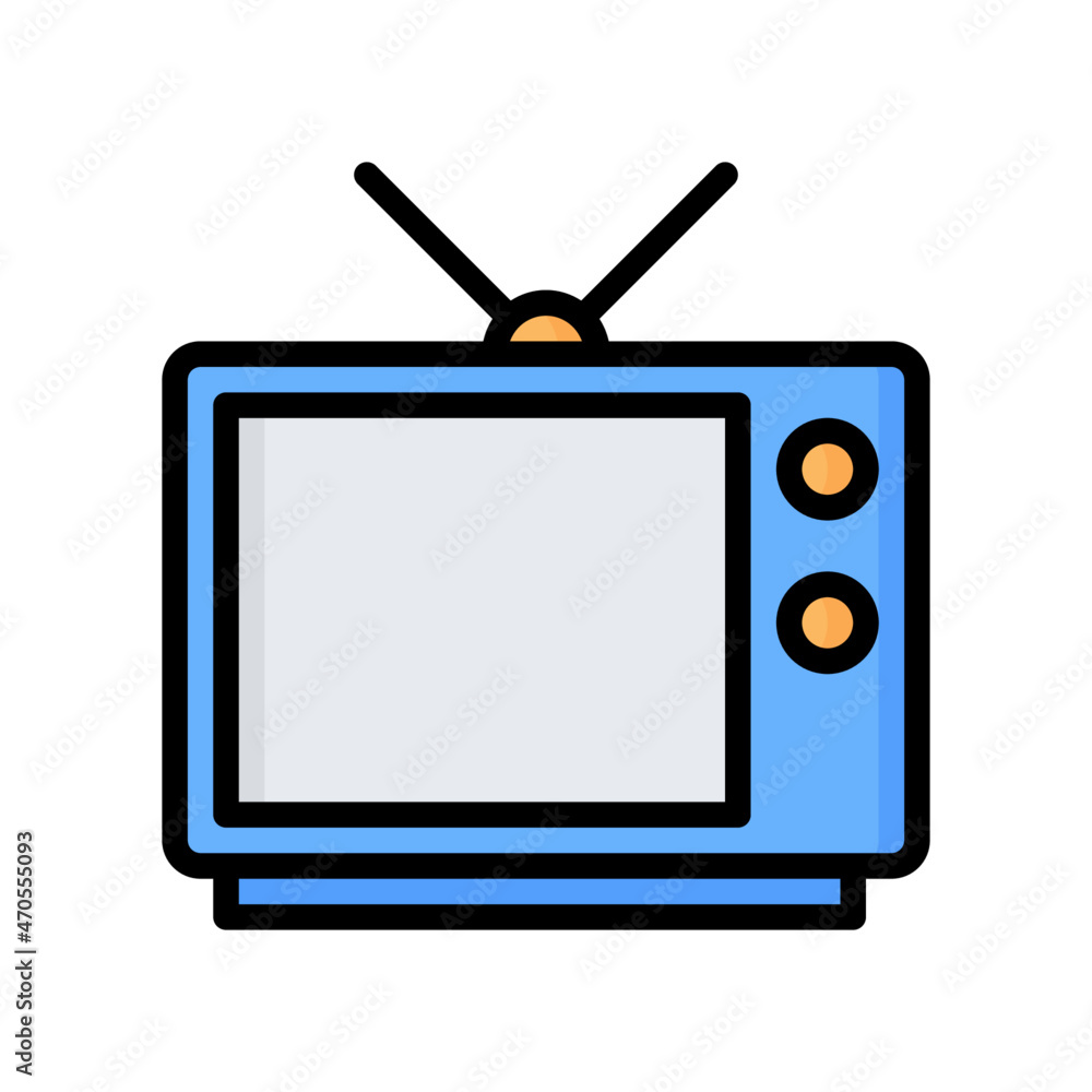 Television Icon, Filled Line style icon vector illustration, Suitable for website, mobile app, print, presentation, infographic and any other project. Television Icon, Filled Line style icon vector illustration, Suitable for website, mobile app, print, presentation, infographic and any other project.