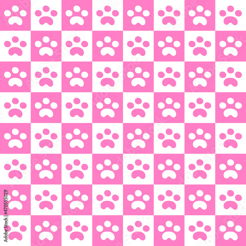 pattern Checkerboard, plaid, dog and cat foot pattern for screening on various materials such as bags, handkerchiefs, curtains, sheets, wrapping paper, boxes, cards, cell phone cases, mugs, plates,
