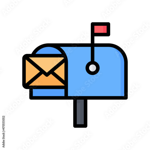 Mailbox Icon, Filled Line style icon vector illustration, Suitable for website, mobile app, print, presentation, infographic and any other project.