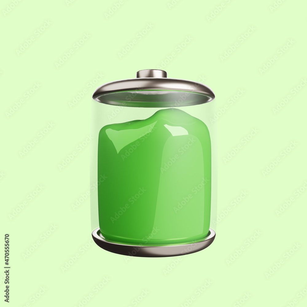 3d illustration of battery icon concept