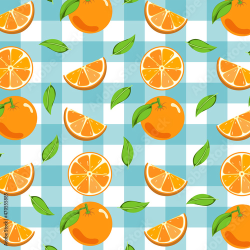 Orange fruit pattern vector