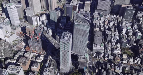 虎ノ門ヒルズ駅上空・虎ノ門周辺・空撮・2021撮影