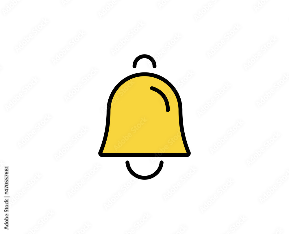 Bell line icon. High quality outline symbol for web design or mobile app. Thin line sign for design logo. Color outline pictogram on white background Bell line icon. High quality outline symbol for web design or mobile app. Thin line sign for design logo. Color outline pictogram on white background