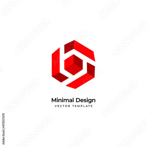 Tech flower minimal logo template. Vector illustration