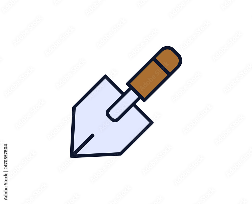 Shovel flat icon. Single high quality outline symbol for web design or mobile app.  House thin line signs for design logo, visit card, etc. Outline pictogram EPS10