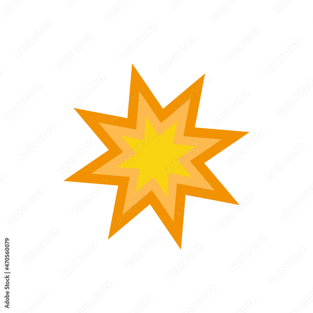 Explosion icon. Spark effect, blazing flame. Powerful shot and flash fire. Fireworks or lightning icon isolated on white background. Powerful explosion. Bright, yellow, space star. Hot sale. Vector Explosion icon. Spark effect, blazing flame. Powerful shot and flash fire. Fireworks or lightning icon isolated on white background. Powerful explosion. Bright, yellow, space star. Hot sale. Vector