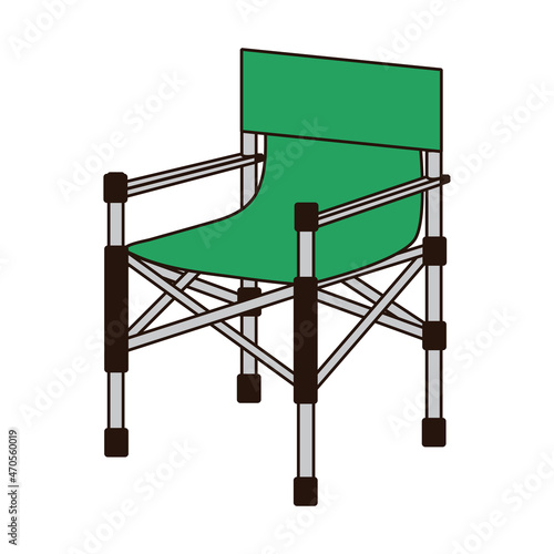 アウトドアチェア・折り畳み椅子-イラストグラフィック素材