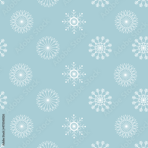 White snowflake seamless pattern.