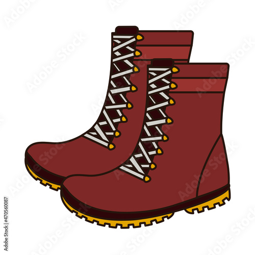 トレッキングブーツ-イラストグラフィック素材