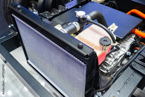 Photography Cooling radiator inside car
