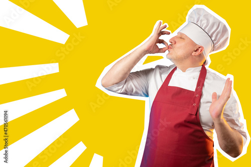 Satisfied chef. Modern coll...