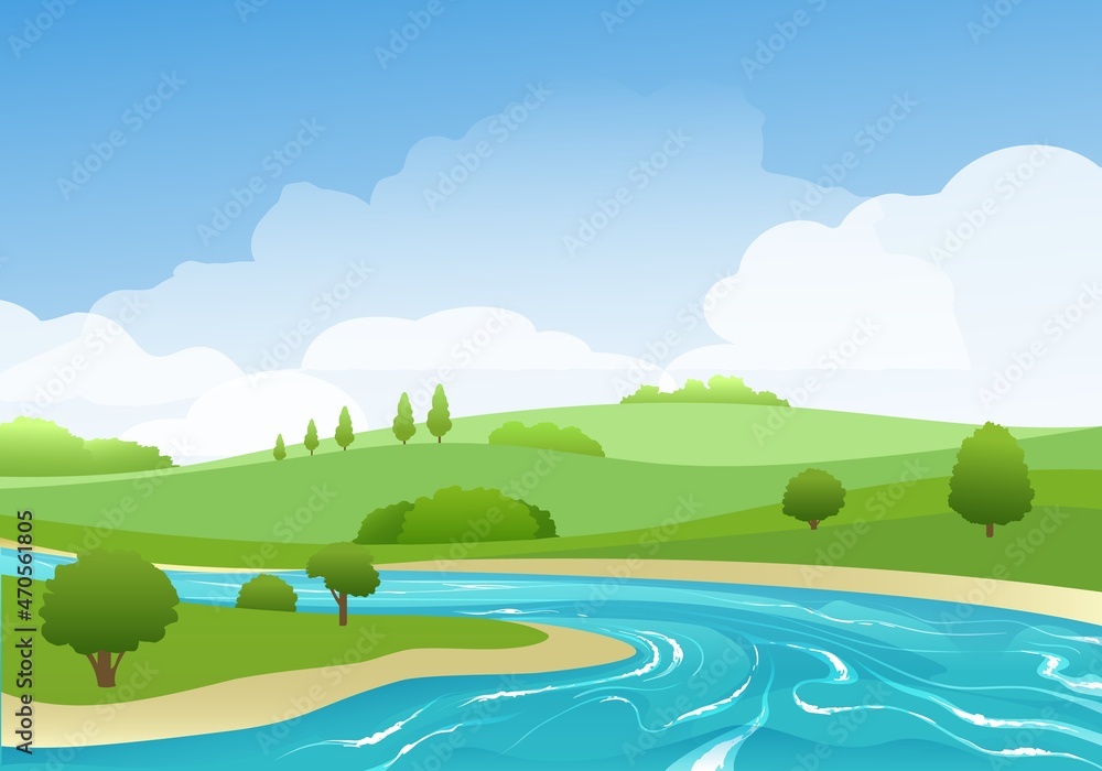 Summer rivers landscape Summer rivers landscape