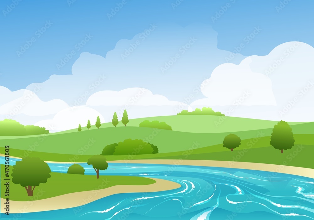 Summer rivers landscape